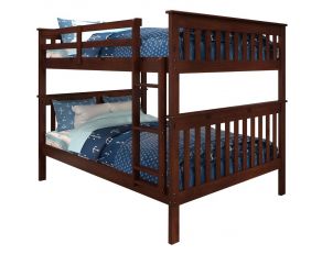 Mission 77-Inch Full over Full Bunk Bed in Dark Cappuccino