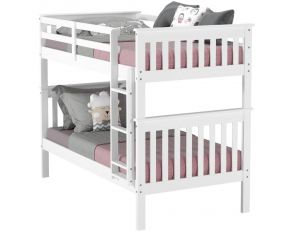 Mission 77-Inch Twin over Twin Bunk Bed in White