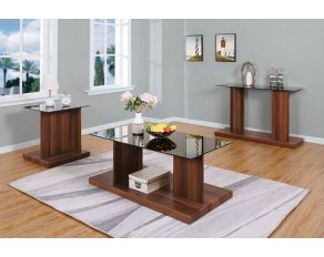 Mannedorf Occasional Table Set in Black and Dark Walnut