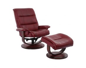 Parker Living Knight Swivel Recliner and Ottoman in Rouge