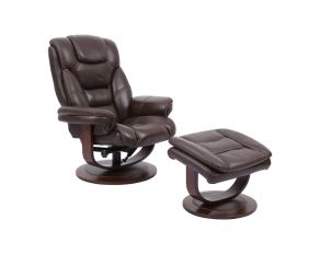 Monarch Manual Reclining Swivel Chair and Ottoman in Robust