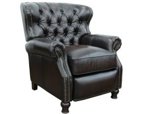 Barcalounger Presidential Recliner- Push Thru Arm in Stetson-Coffee