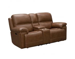 Sedrick Power Console Loveseat in Spence Caramel