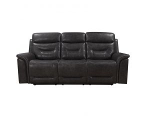 Bullard 2X Power Leather Sofa in Grey