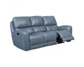Bel Air 2 Power Leather Sofa in Blue