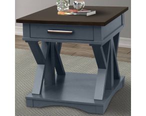 Americana Modern End Table in Denim