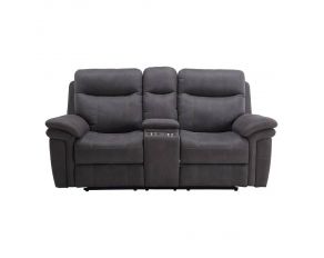 Mason Power Console Loveseat in Charcoal