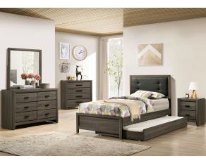 Roanne Bedroom Collection in Gray Charcoal