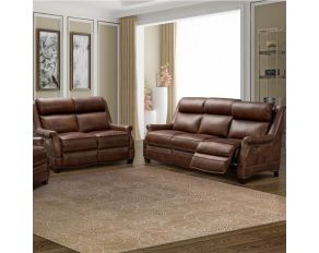 Warrendale Power Reclining Living Room Set in Worthington Cognac