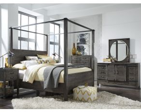 Abington Poster Bedroom Set in Weathered Charcoal