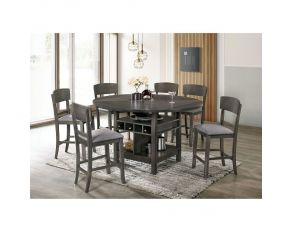 Stacie Round Counter Height Dining Set in Gray