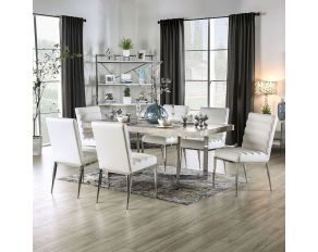 Sindy Dining Set in Light Gray Chrome