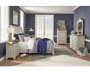 Farmhouse Reimagined Sleigh Bedroom Collections in Antique White Finish
