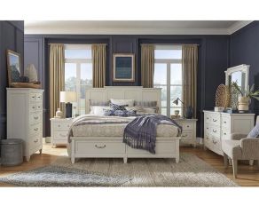 Willowbrook Panel Storage Bedroom Set in Egg Shell White