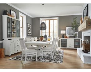 Harper Springs Trestle Dining Set In Silo White