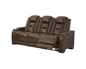 The Man-Den Power Reclining Sofa in Mahogany