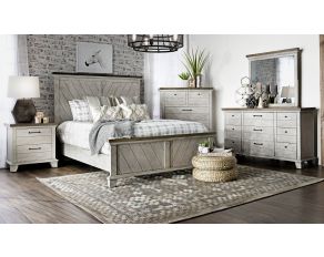 Bear Creek Panel Bedroom Set in White Smoke