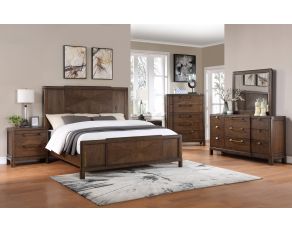 Milan Panel Bedroom Set in Brown Walnut