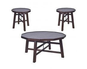 Paisley Occasional Table Set in Brown