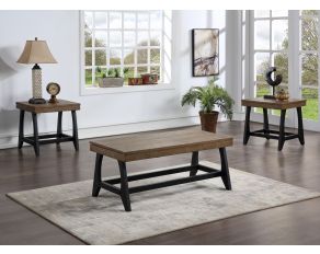 Ralston Lift Top Occasional Table Set in Caramel and Ebony