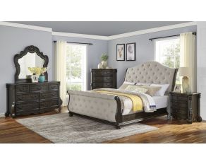 Rhapsody Sleigh Bedroom Set in Multi Step Molasses