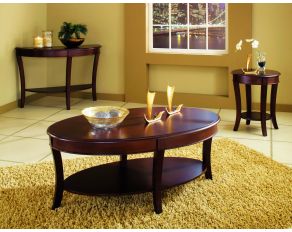 Troy Occasional Table Set in Medium Brown Cherry