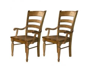 Bennett Ladderback Arm Chair Set of 2 in Smoky Quartz