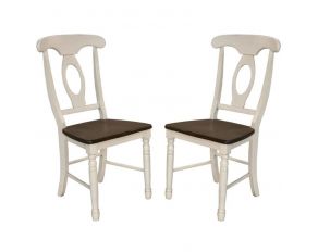 British Isles Napoleon Side Chair Set of 2 in Chalk and Cocoa Bean