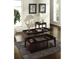 Clemson Occasional Table Set in Merlot Cherry