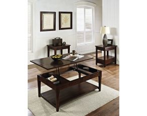 Crestline Occasional Table Set in Mocha Cherry