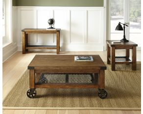 Hailee Occasional Table Set in Antique Oak