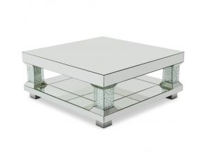 AICO Montreal Mirrored Cocktail Table with Crystal Accents