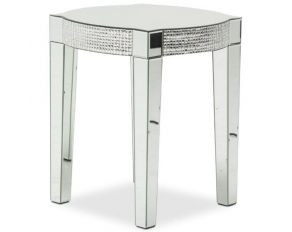 AICO Montreal Mirrored End Table (White)