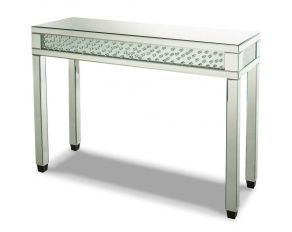 AICO Montreal Silver Mirrored Console Table with Crystals