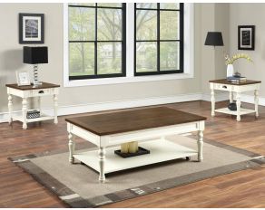 Joanna Occasional Table Set in Ivory and Mocha