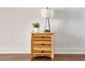 A-America Adamstown 3-Drawer Nightstand in Natural