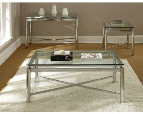 Nova Occasional Table Set in Clear and Chrome