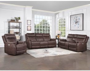 Valencia Dual Power Reclining Living Room Set in Walnut