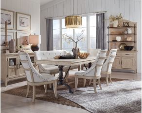 Harlow Rectangular Dining Set in Weathered Bisque