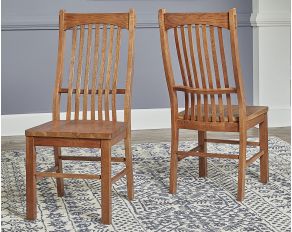 Laurelhurst Mission Set of 2 Slatback Side Chairs in Oak