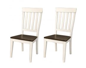 A-America Mariposa Slatback Side Chair in Chalk