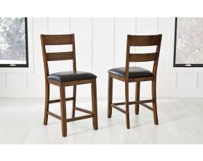 A-America Mariposa Ladderback Upholstered Barstool in Rustic Whiskey