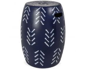 Genemore Accent Stool in Navy and White