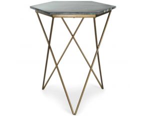 Engelton Accent Table in Green and Gold