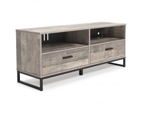 Neilsville 59 Inch TV Stand with Open Shelves in Multi Gray