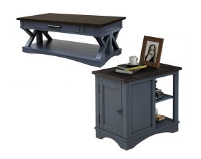 Americana Modern Occasional Table Set in Denim