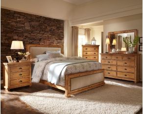 Willow Upholstered Bedroom Collections in Distressed Pine