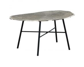 Laverford Oval Coffee Table in Chrome and Black