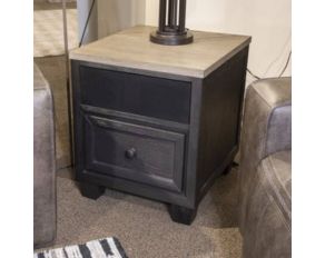 Foyland End Table in Black and Brown