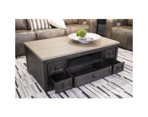 Foyland Lift Top Coffee Table in Black and Brown